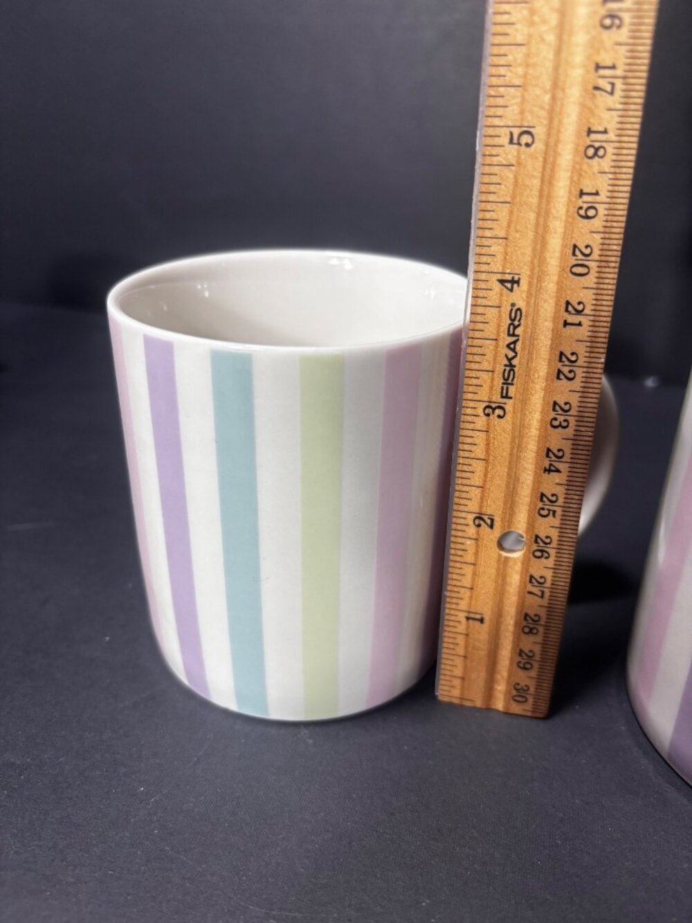 Temp-Tations Presentable By Tara Pastel Striped Ceramic Mugs Set Of 2 - Picture 6 of 6